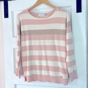 Soft Pink Striped Calvin Klein Sweater